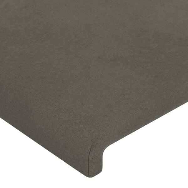 vidaXL T&ecirc;te de lit Gris fonc&eacute; 160 x 5 x 118/128 cm Velours