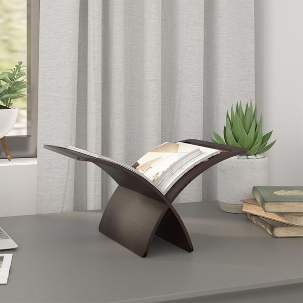 vidaXL Porte-revue en bois sur pied marron