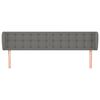 vidaXL T&ecirc;te de lit avec oreilles Gris fonc&eacute; 163x16x78/88 cm Tissu