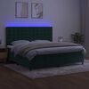 vidaXL Sommier &agrave; lattes de lit matelas et LED Vert fonc&eacute; 200x200 cm
