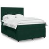 vidaXL Sommier &agrave; lattes de lit et matelas Vert fonc&eacute; 140x190cm Velours
