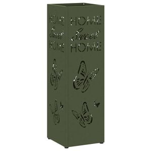 vidaXL Stand de Parapluie de Pluie Olive 15,5 x 15,5 x 49 cm Acier