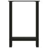 vidaXL Pieds de table &agrave; manger Noir 2 pi&egrave;ces 50 x (72-73) cm Acier