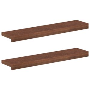 vidaXL Appuis de fen&ecirc;tre 2 pc Marron fonc&eacute; 70 x 15 x 2 cm