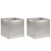 vidaXL Cache-pot de jardin 2 pc Argent&eacute; 20 x 20 x 20 cm