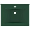 vidaXL Lavabo avec trou de robinet Vert fonc&eacute; mat 60x46 cm C&eacute;ramique