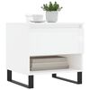 vidaXL Tables basses 2 pcs blanc brillant 50x46x50cm bois d'ing&eacute;nierie