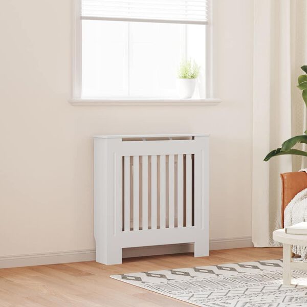 vidaXL Cache-radiateur MDF Blanc 78 cm