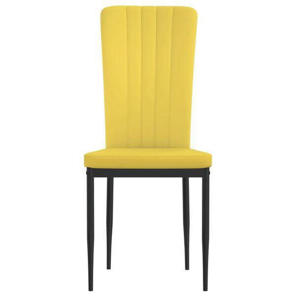 vidaXL Chaises &agrave; manger lot de 4 Jaune moutarde Velours