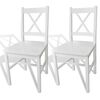 vidaXL Chaises à manger lot de 2 blanc bois de pin