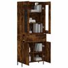 vidaXL Buffet haut Ch&ecirc;ne fum&eacute; 69,5x34x180 cm Bois d'ing&eacute;nierie