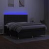 vidaXL Sommier &agrave; lattes de lit et matelas et LED Noir 180x200 cm Tissu