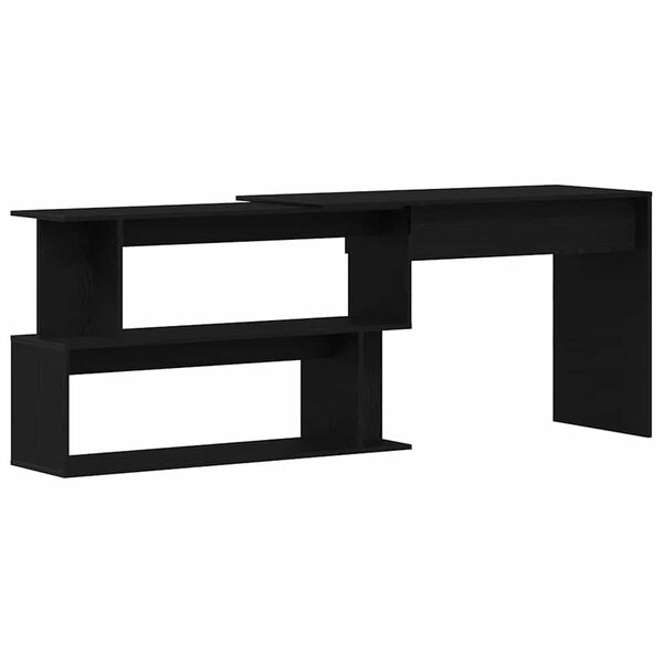 vidaXL Bureau Ch&ecirc;ne noir 200 x 50 x 76 cm Bois d'ing&eacute;nierie