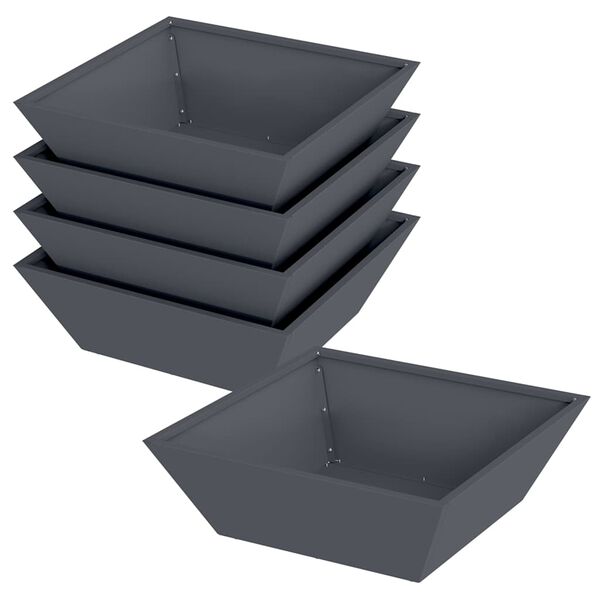 vidaXL Cache-pot de jardin 5 pcs Anthracite 50 x 50 x 15 cm
