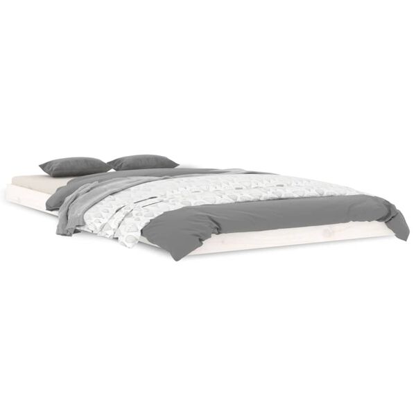 vidaXL Cadre de lit sans matelas blanc 100x200 cm bois de pin massif