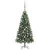 vidaXL Arbre de No&euml;l artificiel pr&eacute;-&eacute;clair&eacute;/boules pommes de pin 180cm