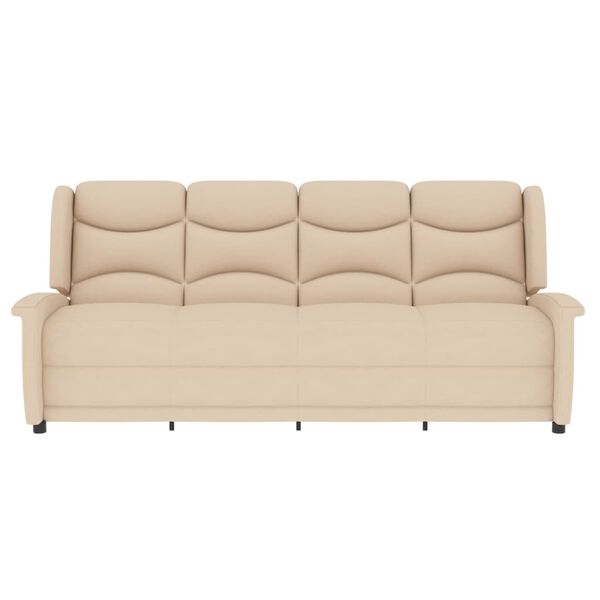 vidaXL Fauteuil de massage inclinable à 4 places crème tissu