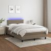 vidaXL Sommier &agrave; lattes de lit matelas et LED taupe 120x190 cm tissu