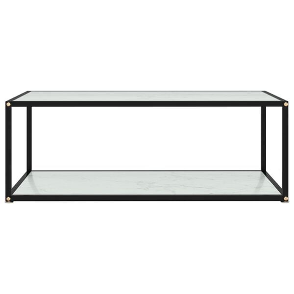 vidaXL Table basse Blanc 100x50x35 cm Verre tremp&eacute;
