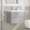 vidaXL Ensemble de meubles de salle de bain 2 pcs gris b&eacute;ton