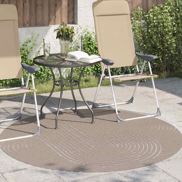 vidaXL Tapis de surface Rond Beige &Oslash; 120 CM
