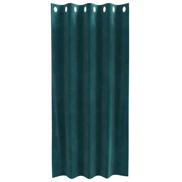 vidaXL Rideaux occultants 2 pcs Vert fonc&eacute; 140 x 175 cm Velours