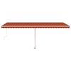 vidaXL Auvent automatique sur pied 600x300 cm Orange/marron