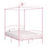 vidaXL Cadre de lit &agrave; baldaquin sans matelas rose m&eacute;tal 140x200 cm