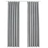 vidaXL Rideaux occultants avec crochets 2 pcs Gris 140x245 cm