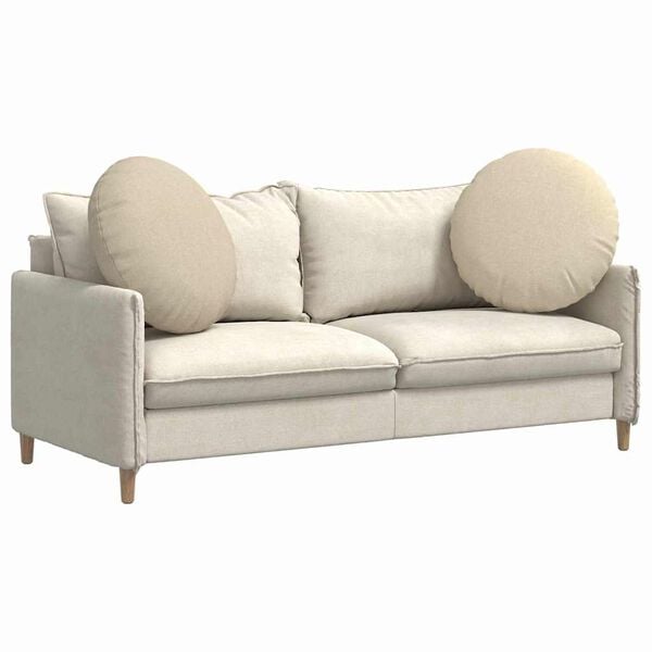 vidaXL Coussins de si&egrave;ge 2 pcs Cr&egrave;me &Oslash;60 x 21 cm tissu