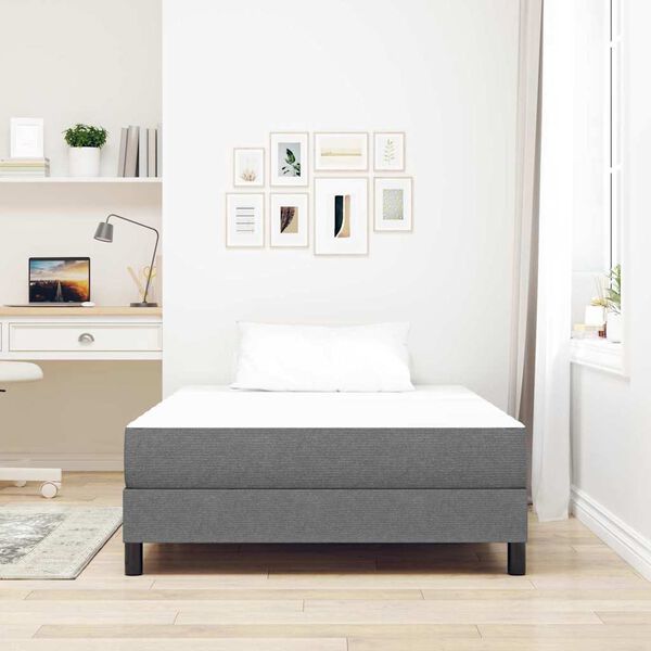 vidaXL Matelas de Lit avec matelas Gris clair 120 x 190 cm tissu