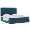 VidaXL Cadre de lit ottoman avec matelas bleu fonc&eacute; 180x200 cm velours