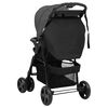 vidaXL Poussette pour b&eacute;b&eacute; 2-en-1 Gris fonc&eacute; et noir Acier
