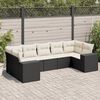 vidaXL Salon de jardin 7 pcs avec coussins noir r&eacute;sine tress&eacute;e