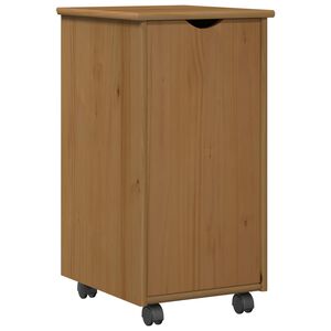 vidaXL Cabinet roulant avec roue Marron miel 34 x 39 x 65,5 cm