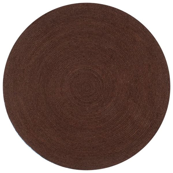 vidaXL Tapis fait &agrave; la main Jute Rond 150 cm marron