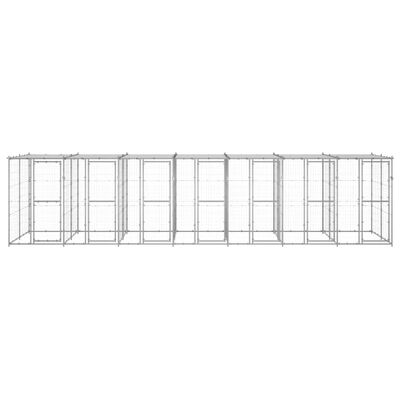 vidaXL Chenil extérieur Acier galvanisé avec toit 16,94 m²