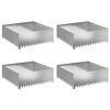 vidaXL Bordure de Pelouse 4 pc 100 x 100 x 35 cm Acier Argent&eacute;
