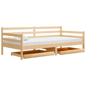 vidaXL Lit de jour sans matelas avec tiroirs 90x200 cm bois pin massif