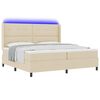 vidaXL Lit &agrave; ressort LED avec matelas Cr&egrave;me 200 x 200 cm tissu
