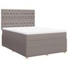 vidaXL Sommier &agrave; lattes de lit avec matelas Taupe 160x200 cm Tissu