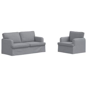 vidaXL Ensemble de Canap&eacute;s 2 pc Gris clair tissu