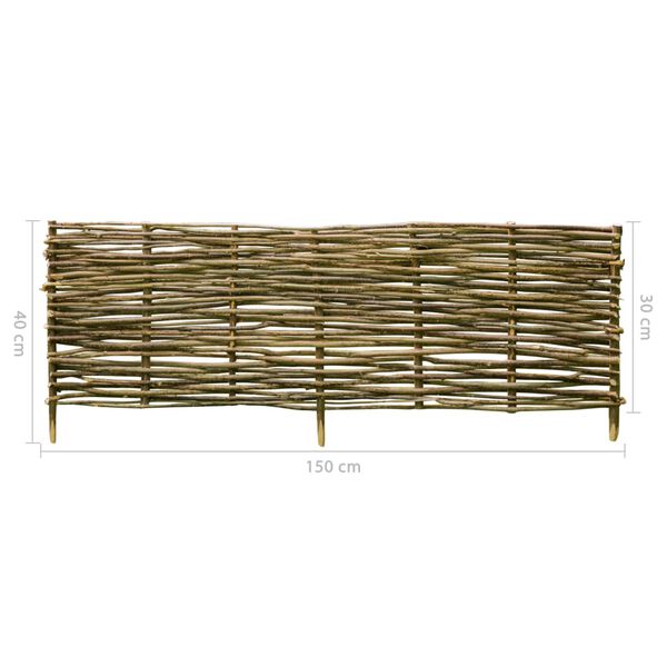 vidaXL Cl&ocirc;ture de jardin en bois de noisetier 150 x 30 cm