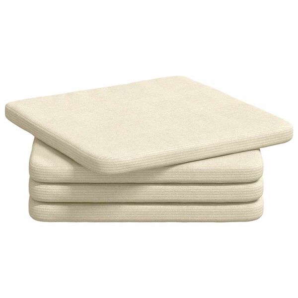 vidaXL Coussins de si&egrave;ge 4 pcs Cr&egrave;me 40 x 40 x 3 cm