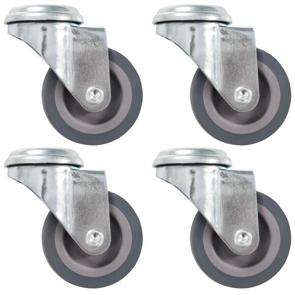 vidaXL 4 pcs Roulettes pivotantes &agrave; trou de boulon 50 mm