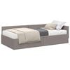 vidaXL Cadre de lit d'angle avec matelas 2 pc Taupe 90 x 200 cm tissu