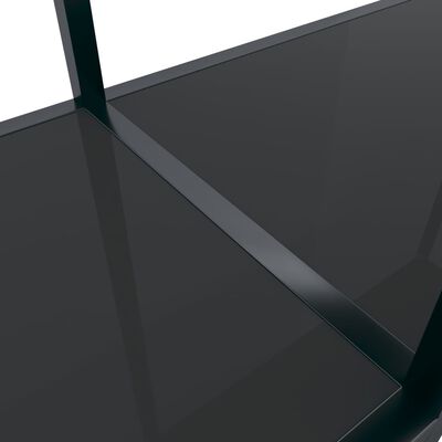 vidaXL Table console Noir 220x35x75,5 cm Verre trempé