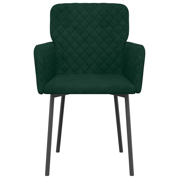 vidaXL Chaises &agrave; manger lot de 2 Vert fonc&eacute; Velours