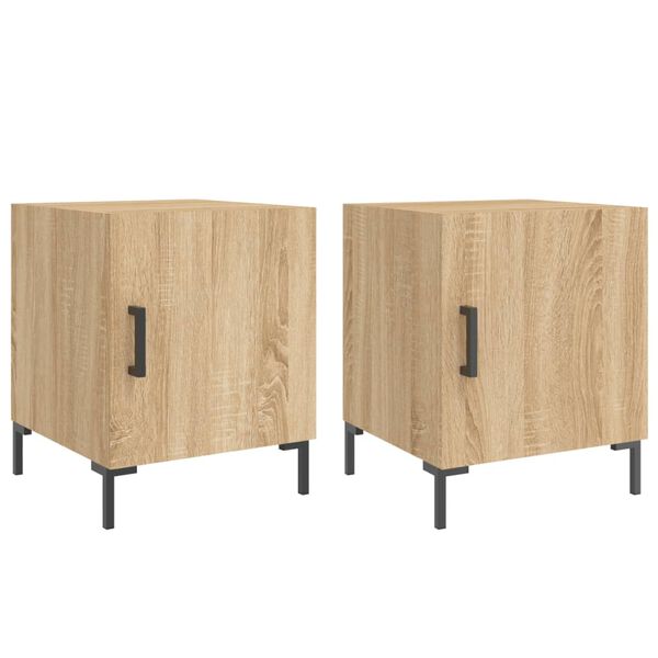 vidaXL Tables de chevet 2 pcs ch&ecirc;ne sonoma 40x40x50 cm bois ing&eacute;nierie