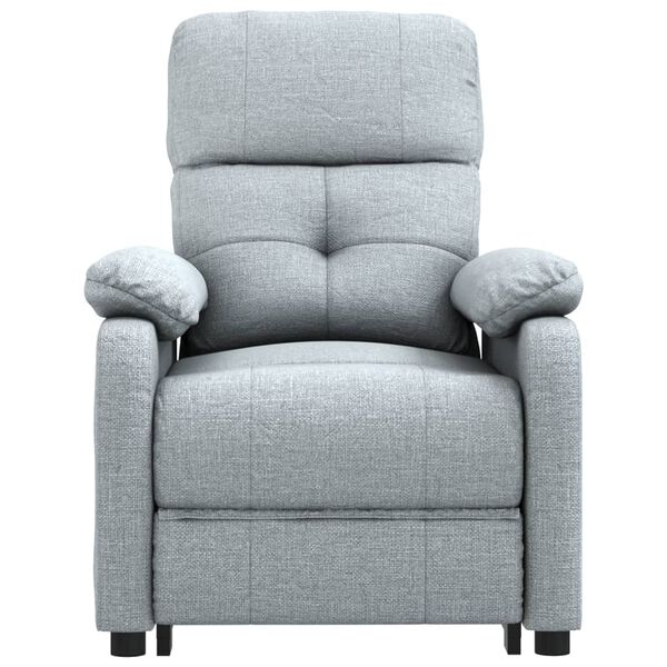 vidaXL Fauteuil inclinable &eacute;lectrique Gris clair Tissu